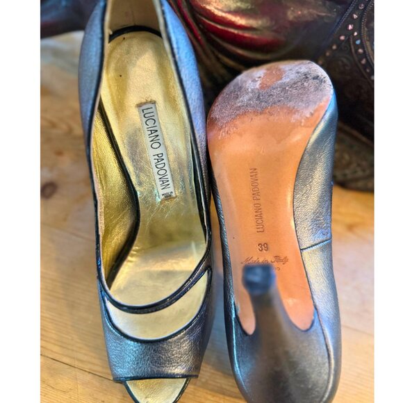 Luciano Padovan Italian Leather Peep-Toe Heels | Size 39 (US 8.5–9) - Picture 10 of 14